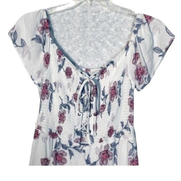 Kendall & Kylie White Floral Off Shoulder Romper Large - Picture 7 of 12